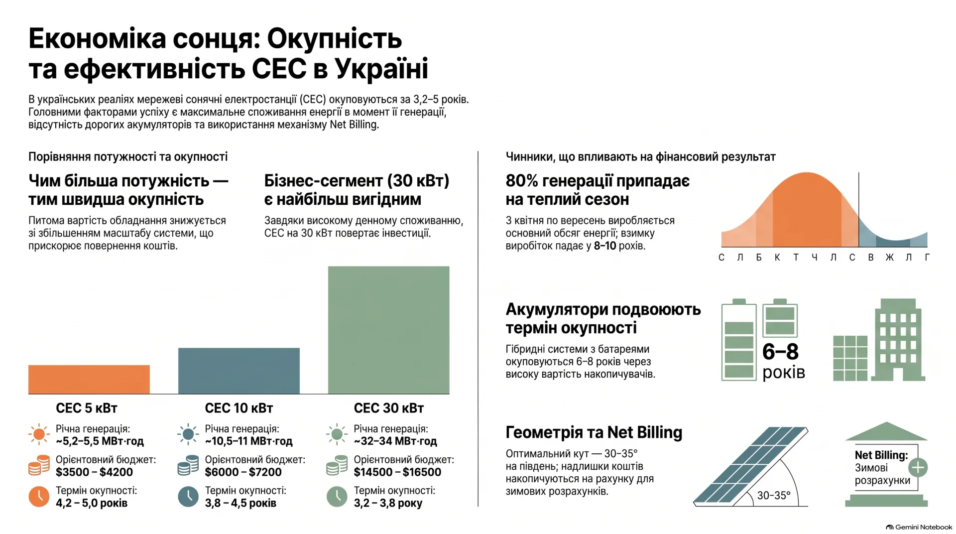 Окупність та ефективність СЕС в Україні: Інфорграфіка
