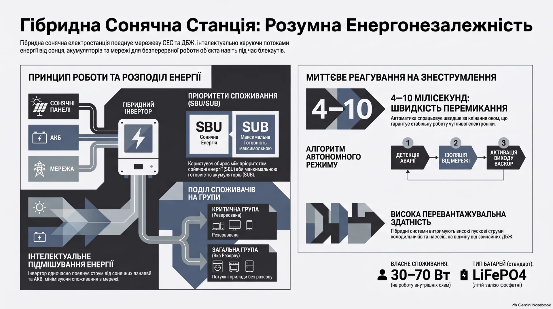 Принцип роботи гібридної СЕС