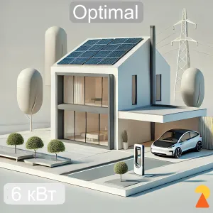 Гібридна сонячна електростанція "Optimal" 6 кВт